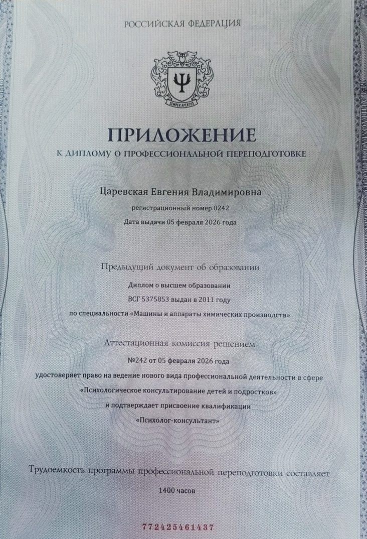 Приложение к диплому — рег. №0242